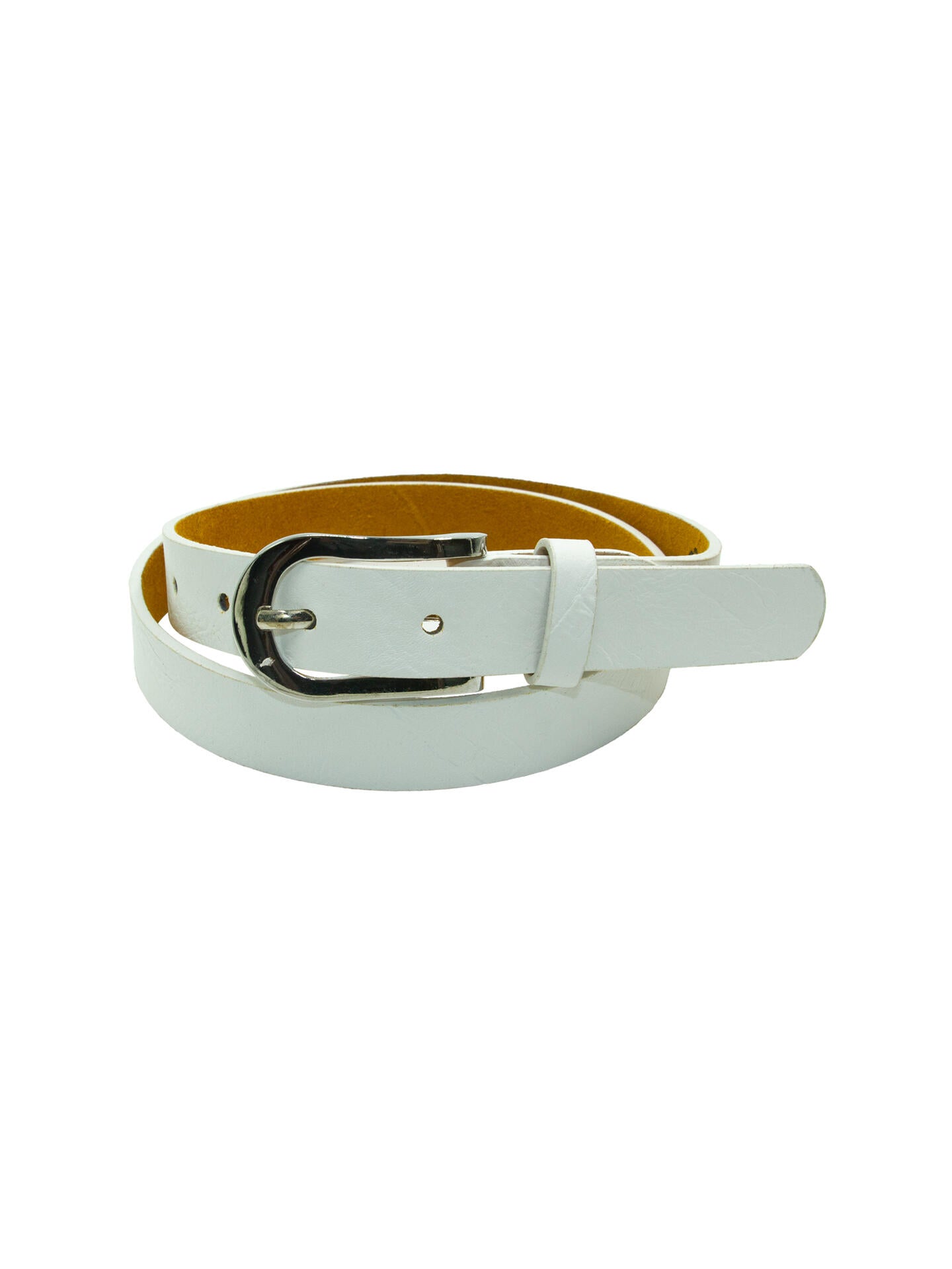 Belte klassisk m/enkel spenne 2,5 cm Hvit