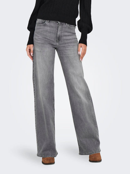 ONLMADISON BLUSH HW WID DNM REA0938 NOOS Lysegrå