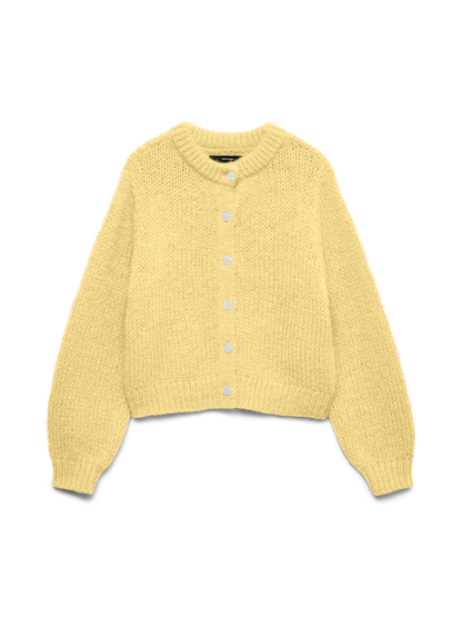 VMWILO LS O-NECK CARDIGAN EXP Mellomgul