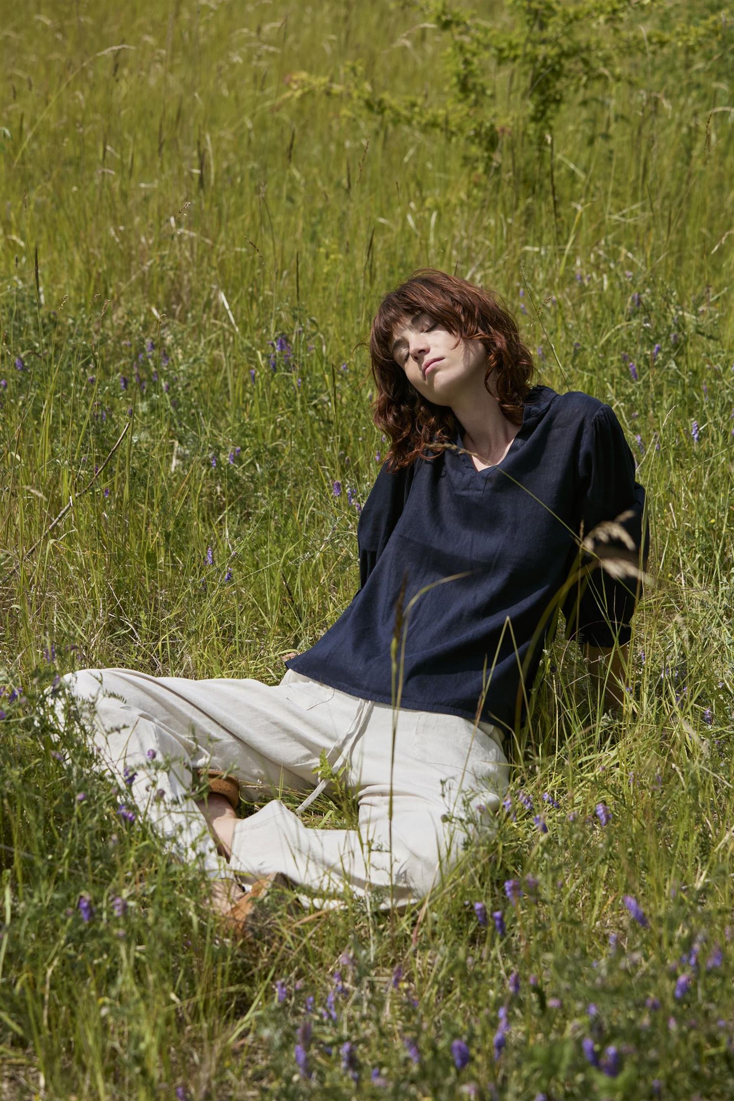 Pzluca Frill Blouse Blå
