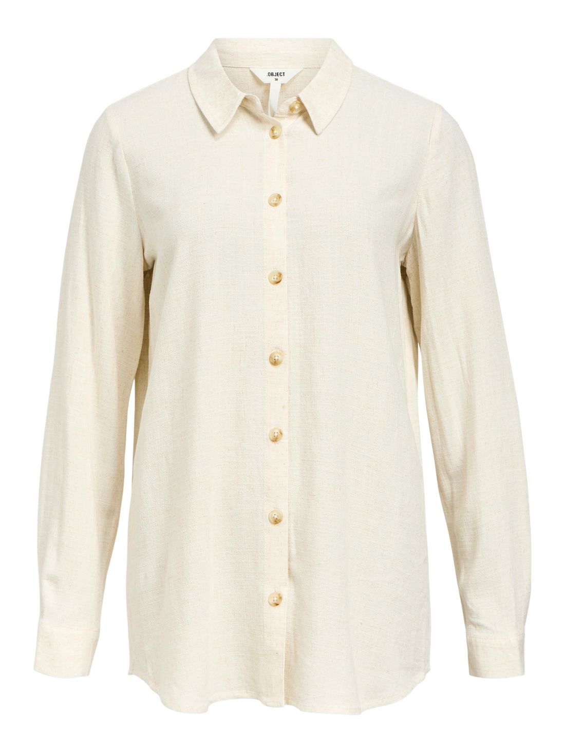 OBJSANNE L/S SHIRT NOOS lin Beige