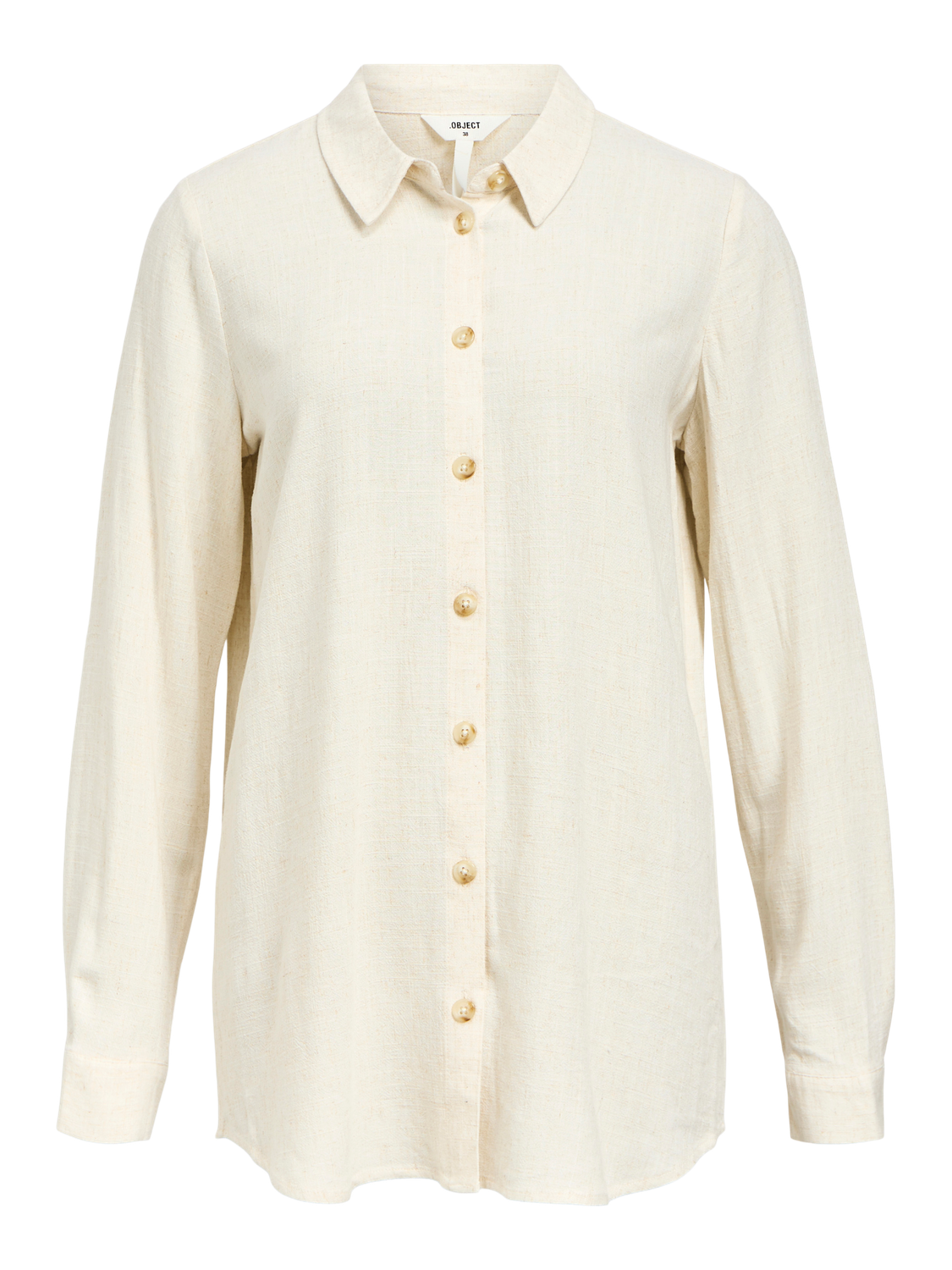 OBJSANNE L/S SHIRT NOOS lin Beige