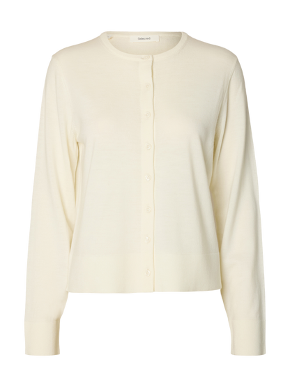 Slwthea Ls Knit Merino Cardigan Noos Hvit