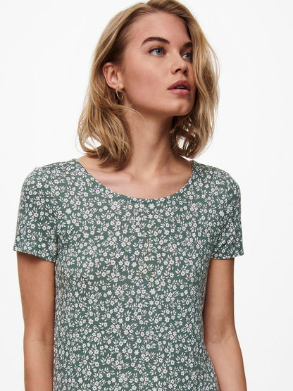 Onlbera Back Lace Up S/s Dress Jrs Noos Grønn