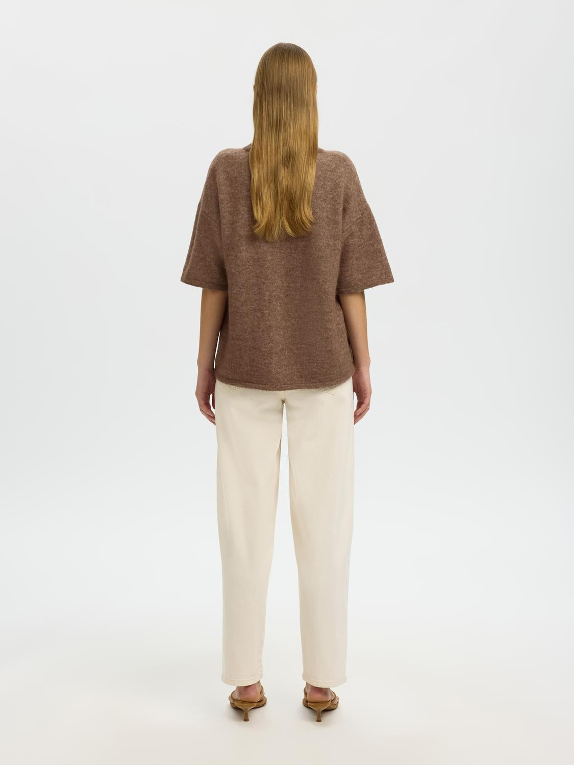 Slwlulu 2/4 Knit O-Neck Noos Brun