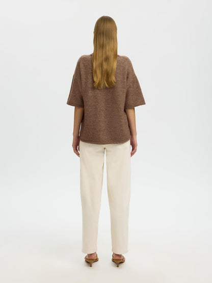 Slwlulu 2/4 Knit O-Neck Noos Brun