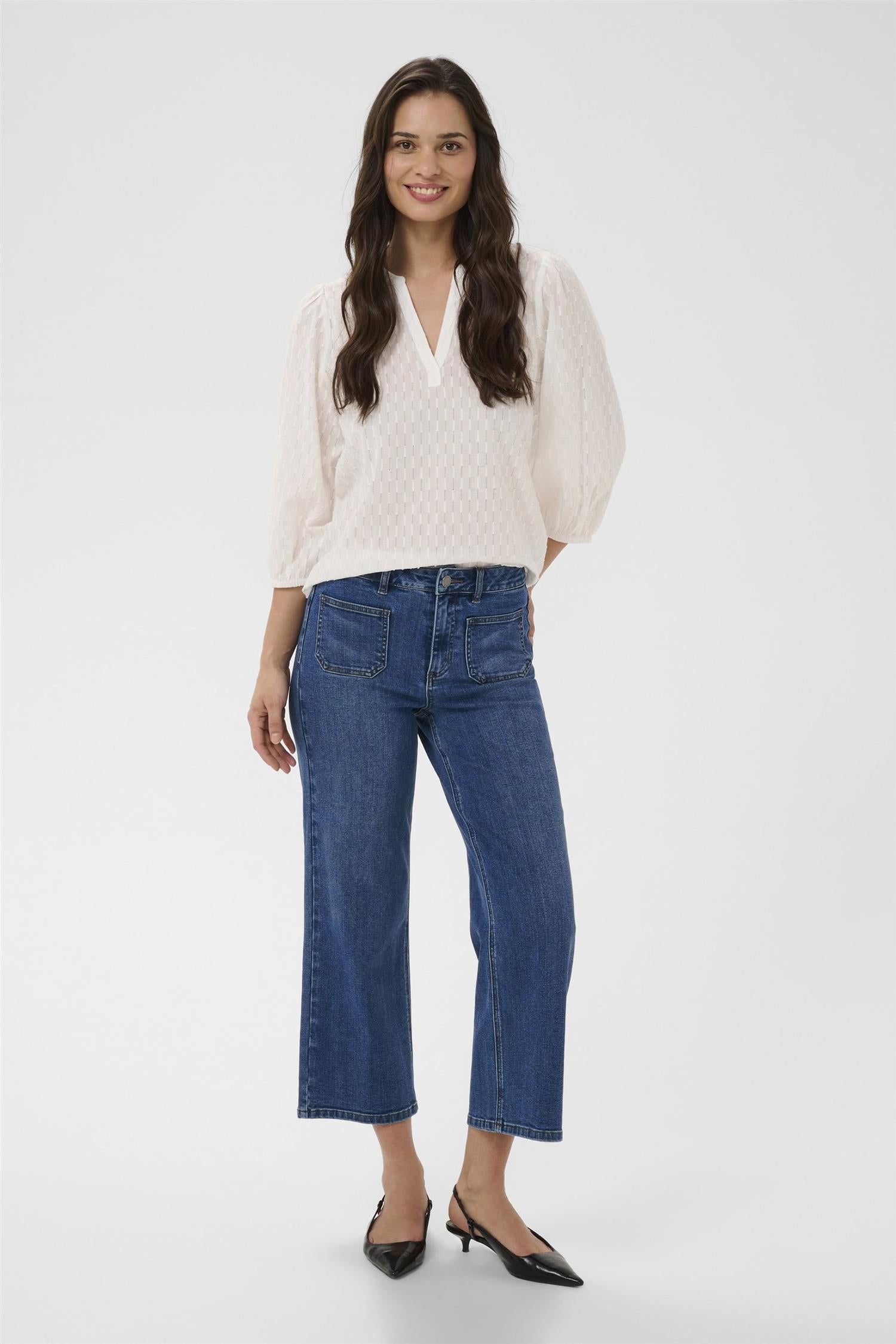 Kabrook Cropped Hw Jeans Blå