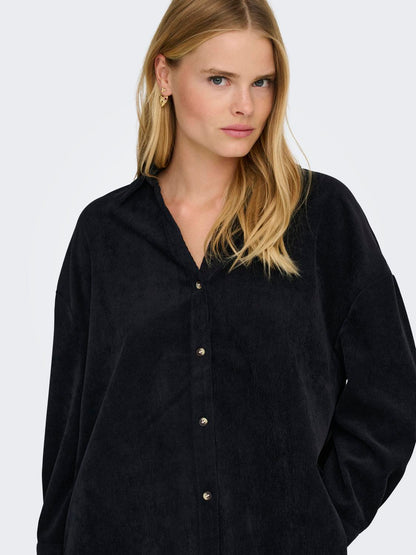 Onlmarike Life L/s Cord Loose Shirt Pnt Sort