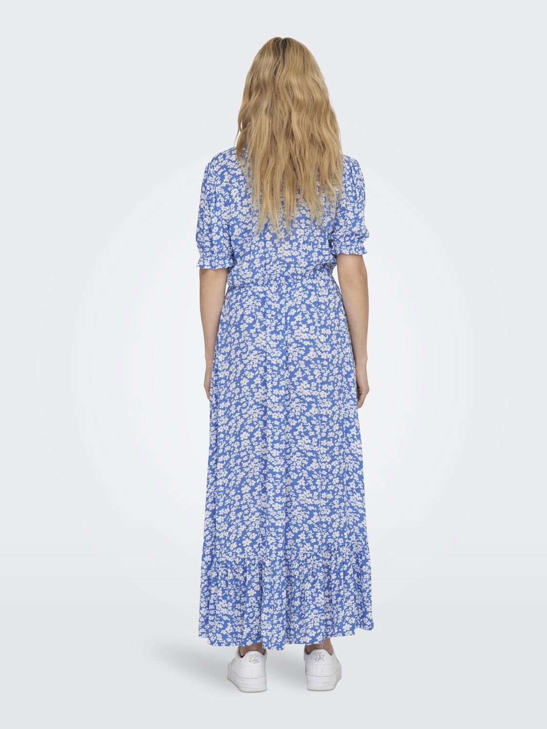 Onlchianti S/s Long Dress Wvn Noos Blå