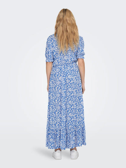 Onlchianti S/s Long Dress Wvn Noos Blå