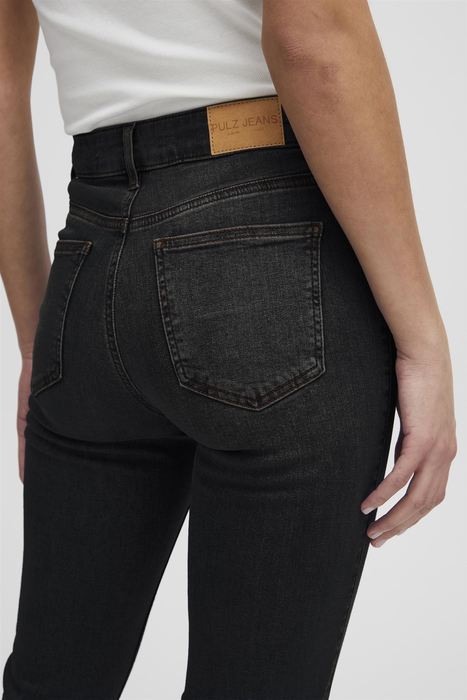 Pzemma Hw Jeans Medium Straight Leg Sort