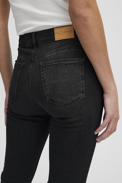 Pzemma Hw Jeans Medium Straight Leg Sort