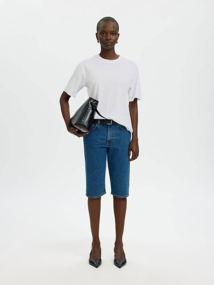 Slwada Ss Linen Blend Tee Noos Hvit