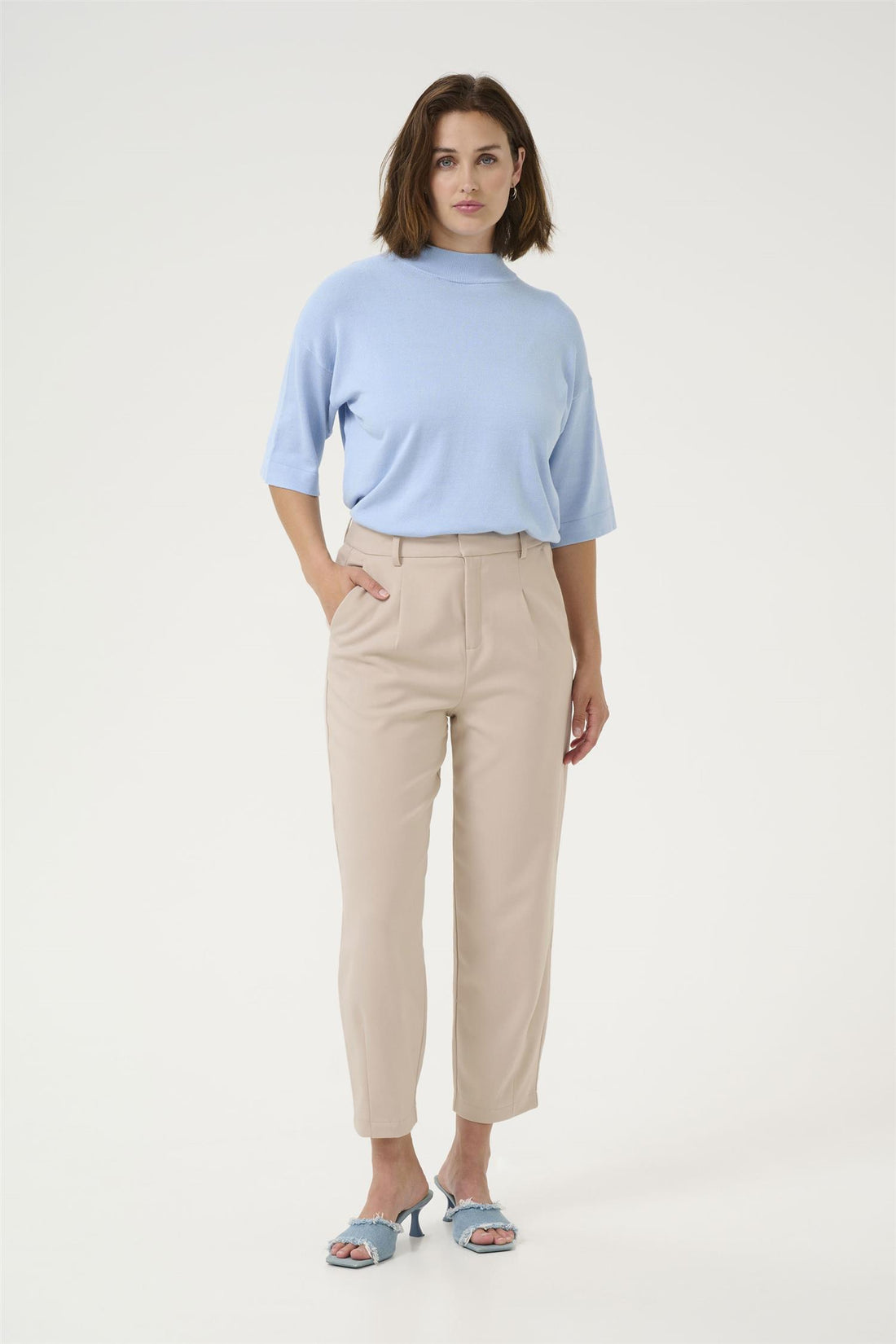 Kamerle Pants Cropped Beige