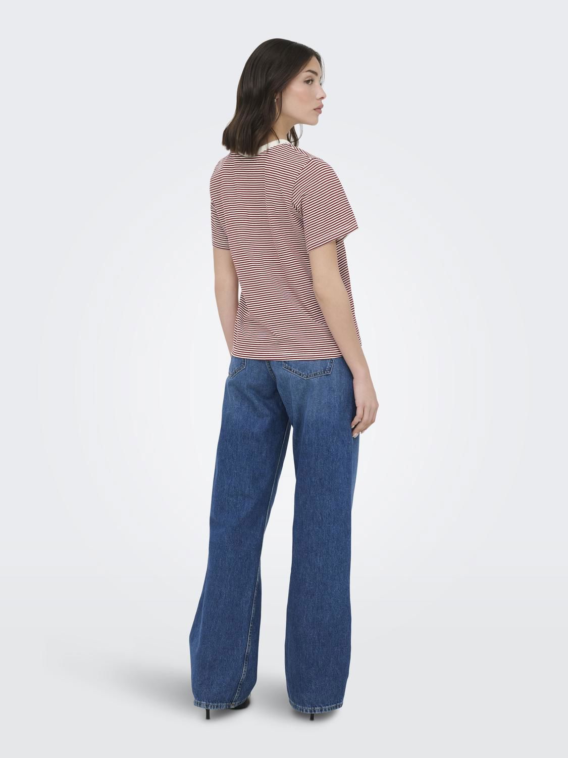 Jdypisa S/s Print Top Jrs Noos Rød