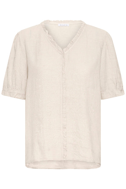 Sbfontanelle Ss Flounce Blouse Beige