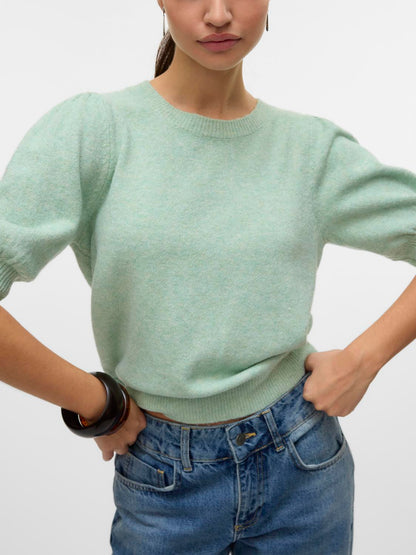 Vmdoffy 2/4 O-Neck Pullover Ga Noos Grønn