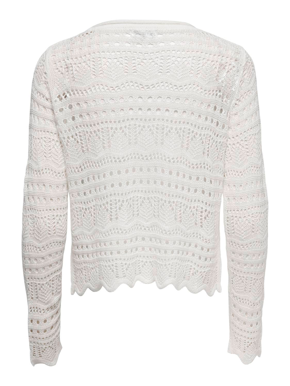 Jdysun Lay L/s Boatneck Pullov. Knt Noos Hvit