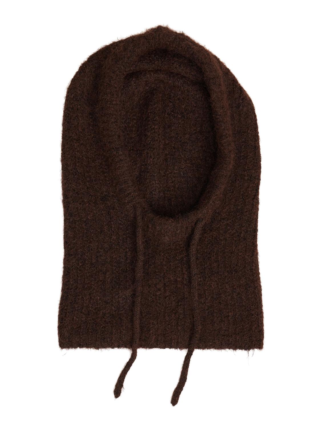 Objmilu Knit Balaclava Noos Mørkebrun