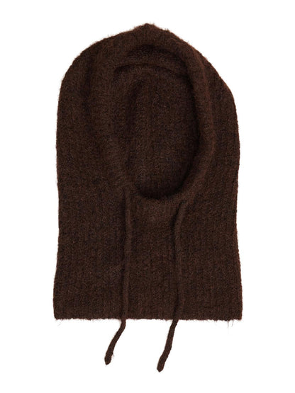Objmilu Knit Balaclava Noos Mørkebrun