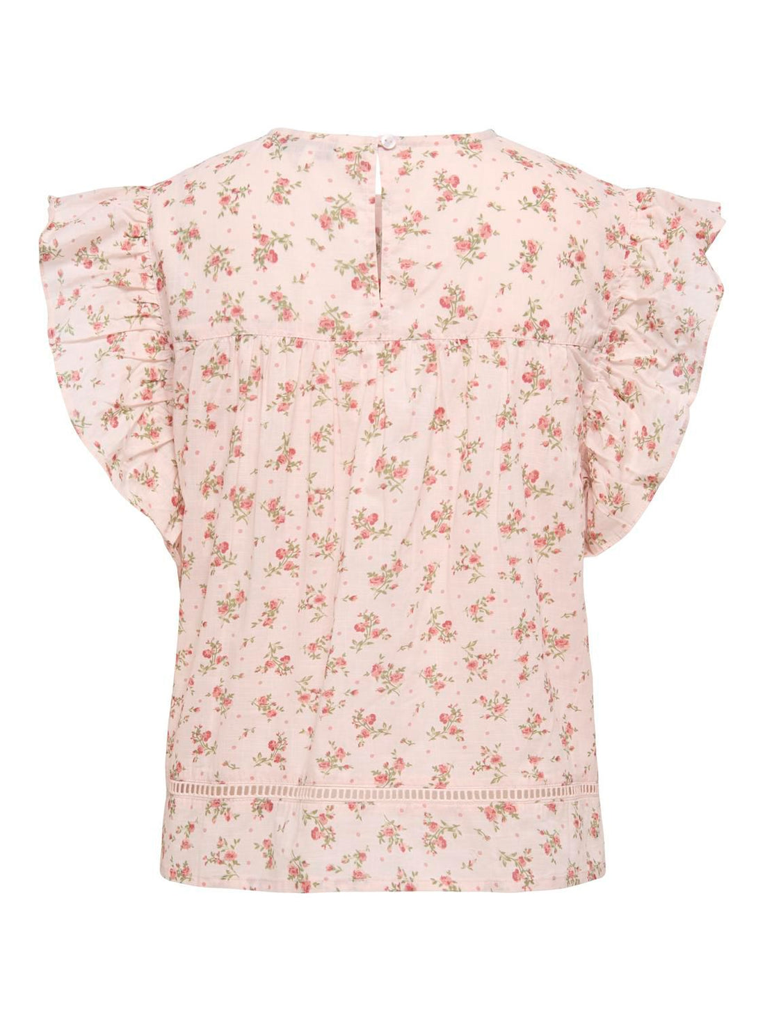 Onlasha Sl Frill O-Neck Top Ex Wvn Rosa
