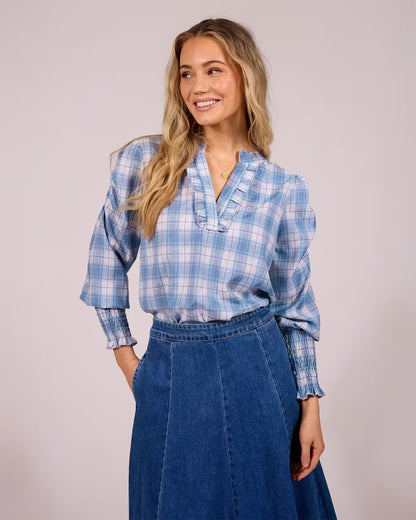 CARMELA SQUARE BLUSE Blå