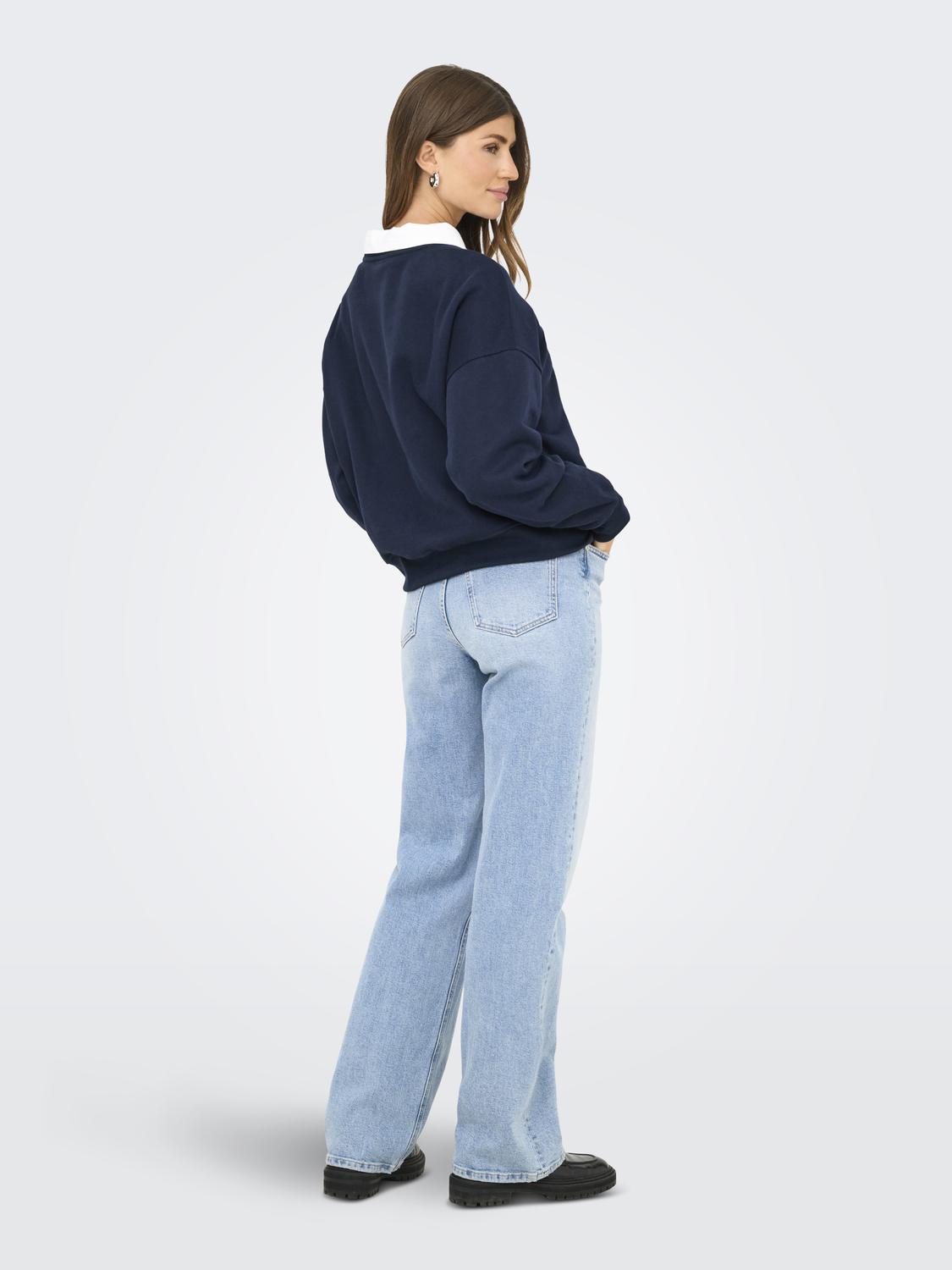 Onldaze L/s Crew Neck Swt Noos Mørkeblå