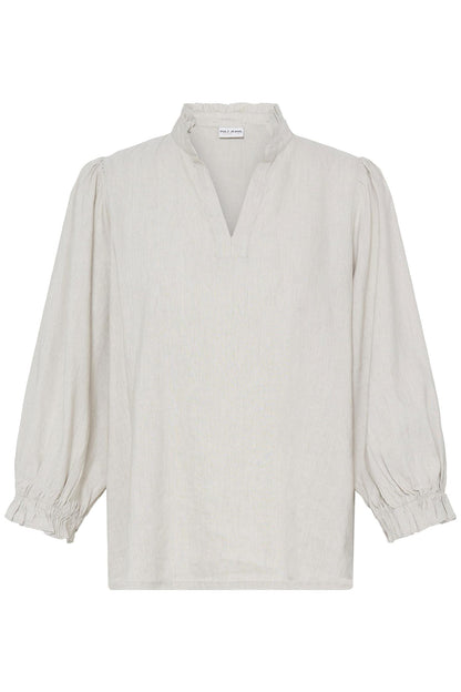 Pzluca Frill Blouse Beige