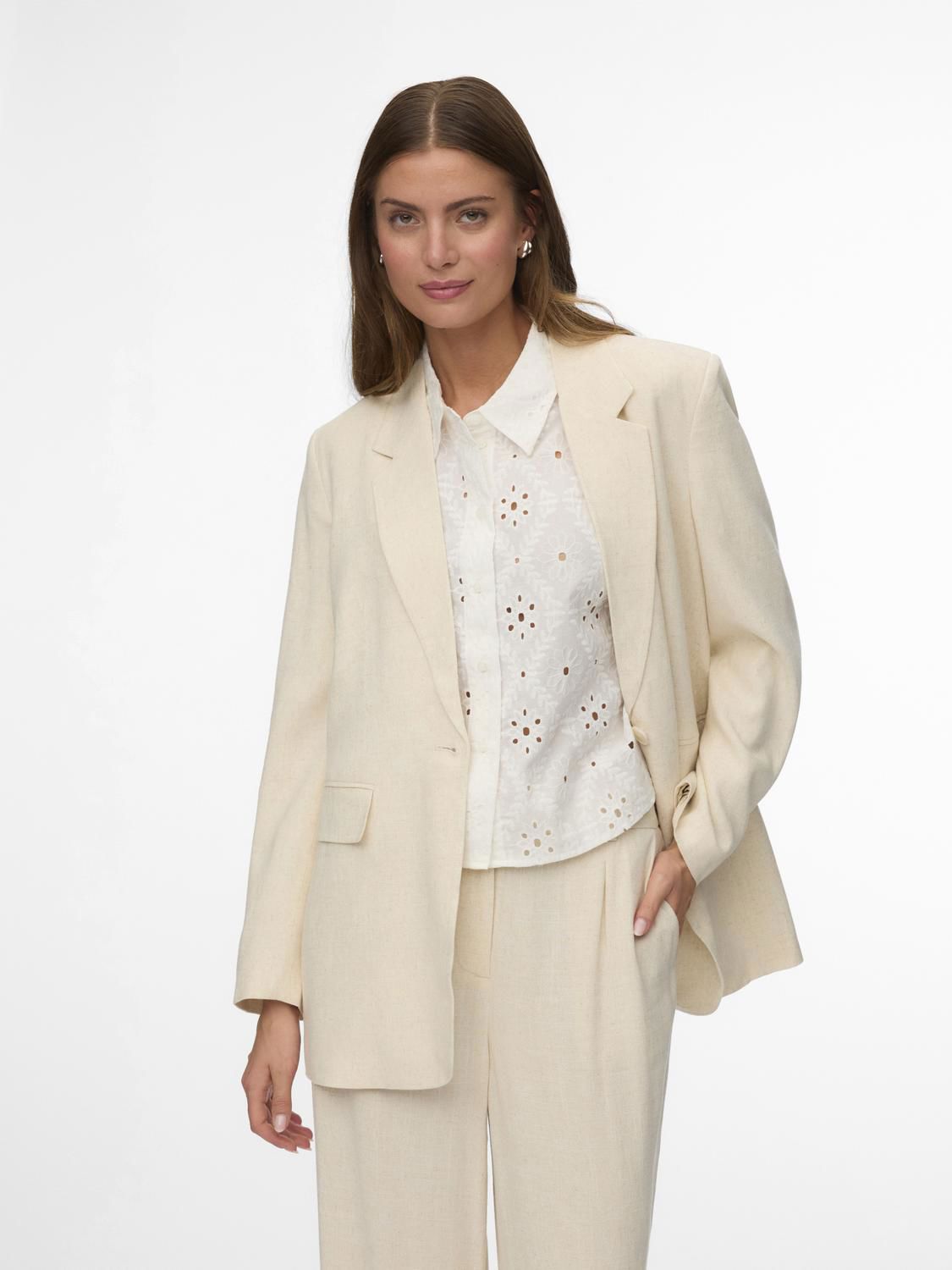 Vmsissevera Ls Blazer Beige