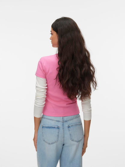 Vmchloe Ss Short Top Jrs Noos Rosa
