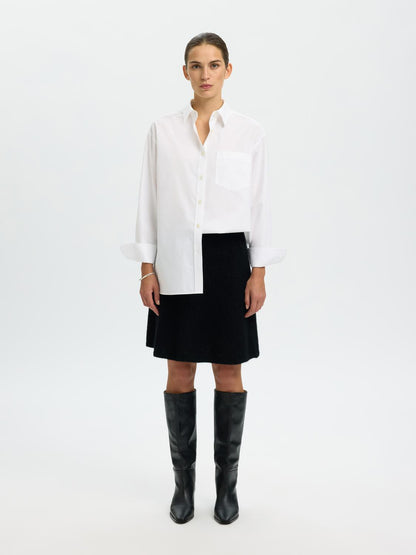 Slflulu Brushed Hw Knit Skirt Svart