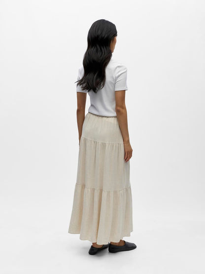 Objsanne Mw Long Layer Skirt Noos Beige