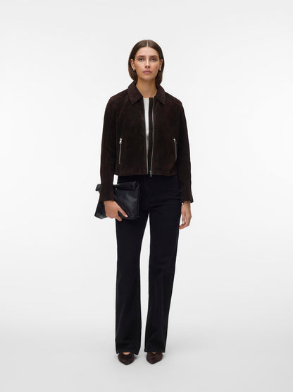 Vmjanicejade Short Suede Jacket Excl Brun