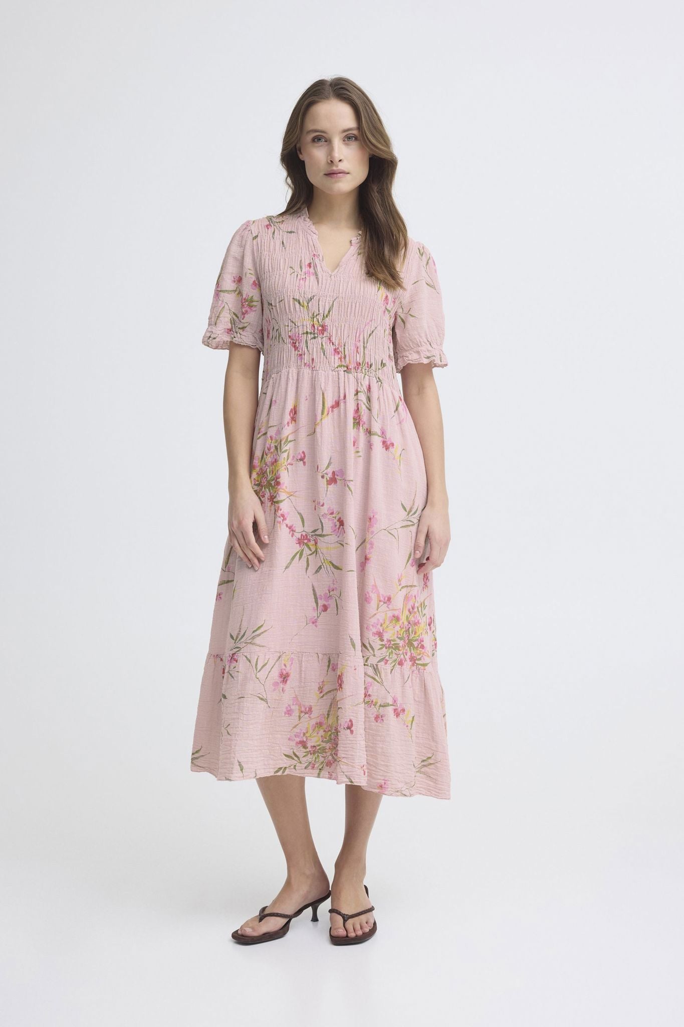 Sbalexa G Long Flo Dress Rosa