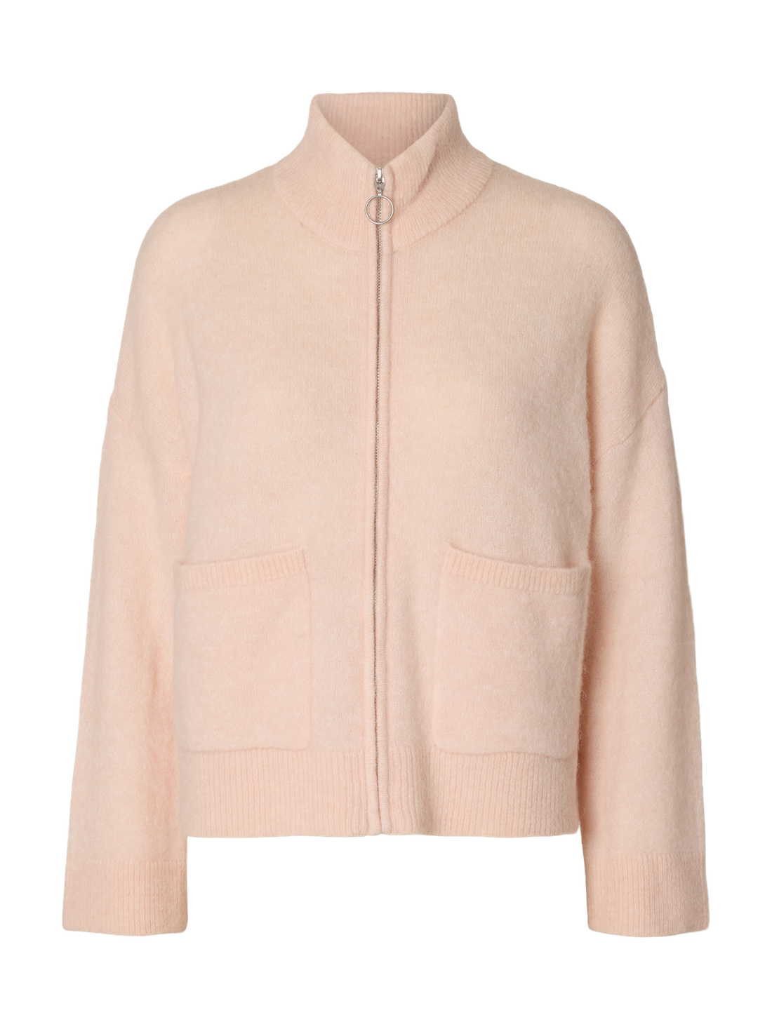 Slwsia Ras Ls Knit Zipper Cardigan Noos Rosa