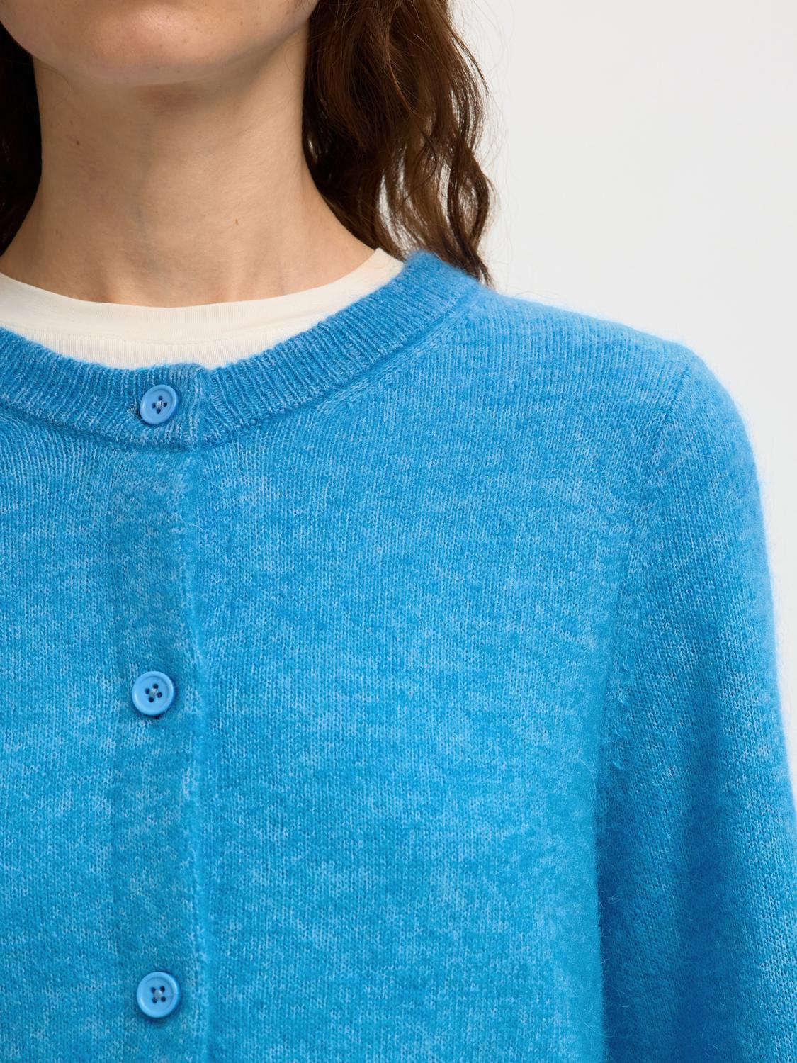 Slwlulu New Ls Knit Cardigan Noos Blå