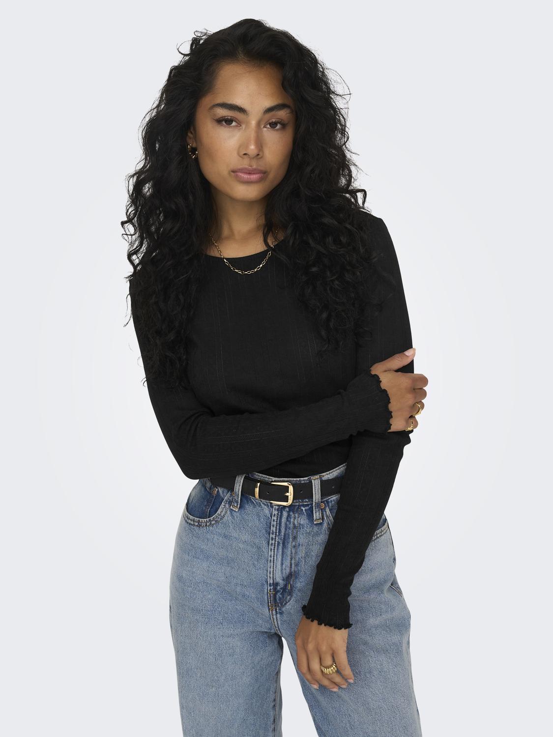 Onlcarlotta L/s Top Noos Jrs Sort