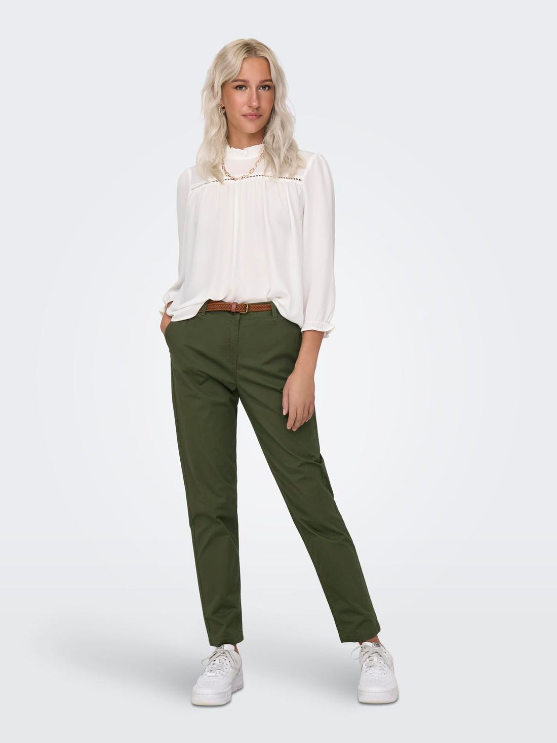 Jdychicago Mw Belt Chino Pants Wvn Noos Grønn
