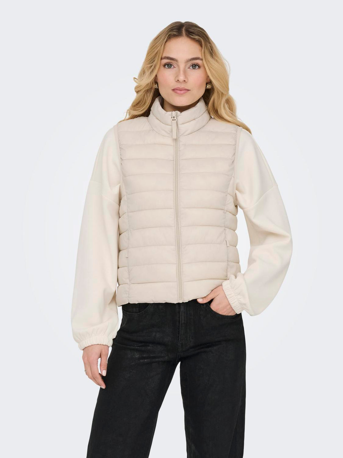 Onltahia Lw Quilted Waistcoat Otw Noos Off-White