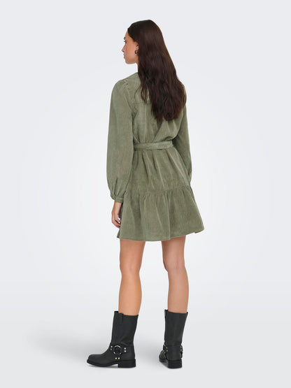 Onlmarike Life L/s Cord Belt Dress Pnt Grønn