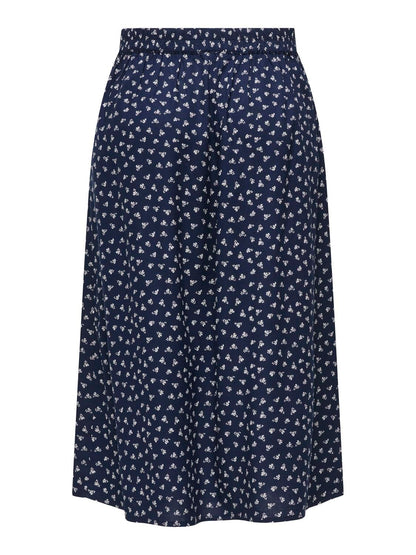 Onlmilano Aop Life Long Skirt Wvn Noos Blå