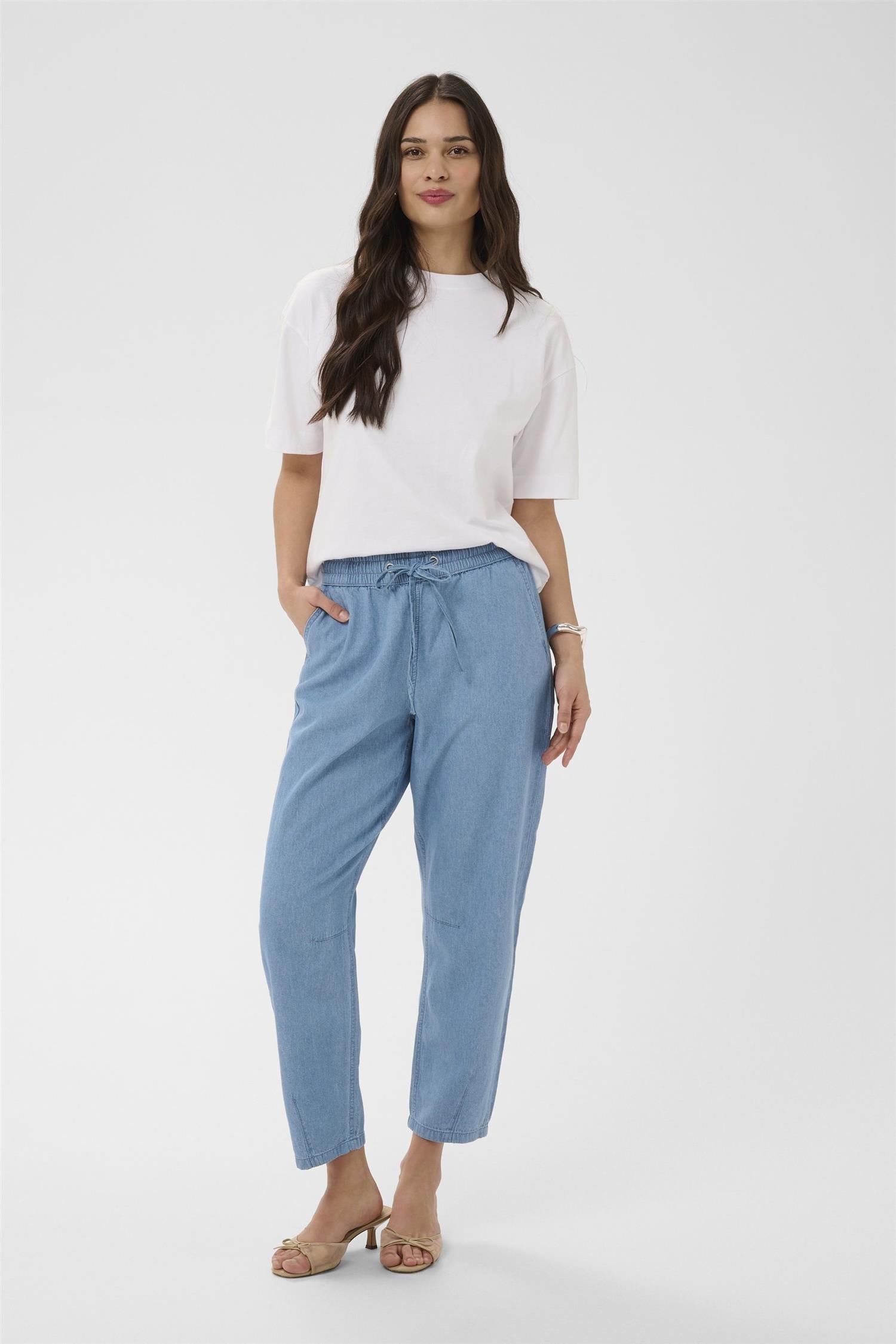 Kajade Denim Barrel Pants Blå
