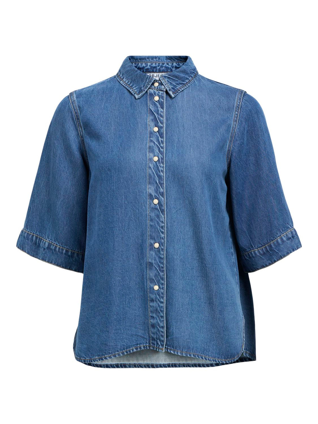 Objframe 2/4 Re Denim Top Noos Blå