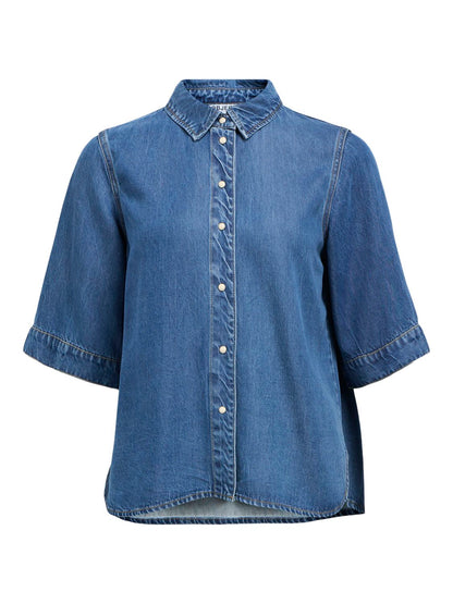 Objframe 2/4 Re Denim Top Noos Blå