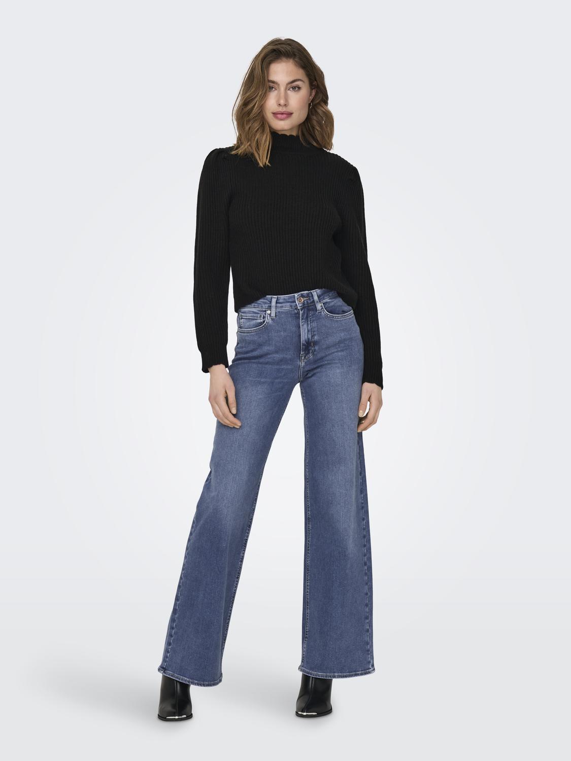 ONLMADISON BLUSH HW WIDE DNM DOT372 NOOS Mellomblå