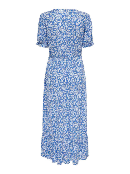 Onlchianti S/s Long Dress Wvn Noos Blå