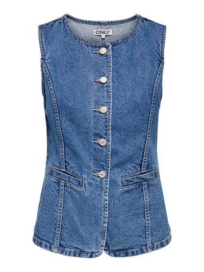Onlgiulina S/l Button Waistcoat Dnm Blå