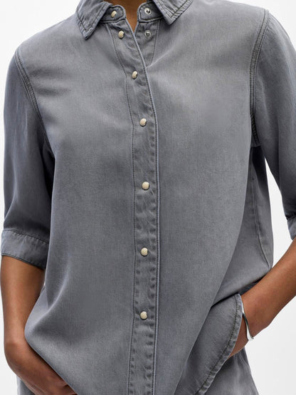 Objframe 2/4 Re Denim Top Noos Grå