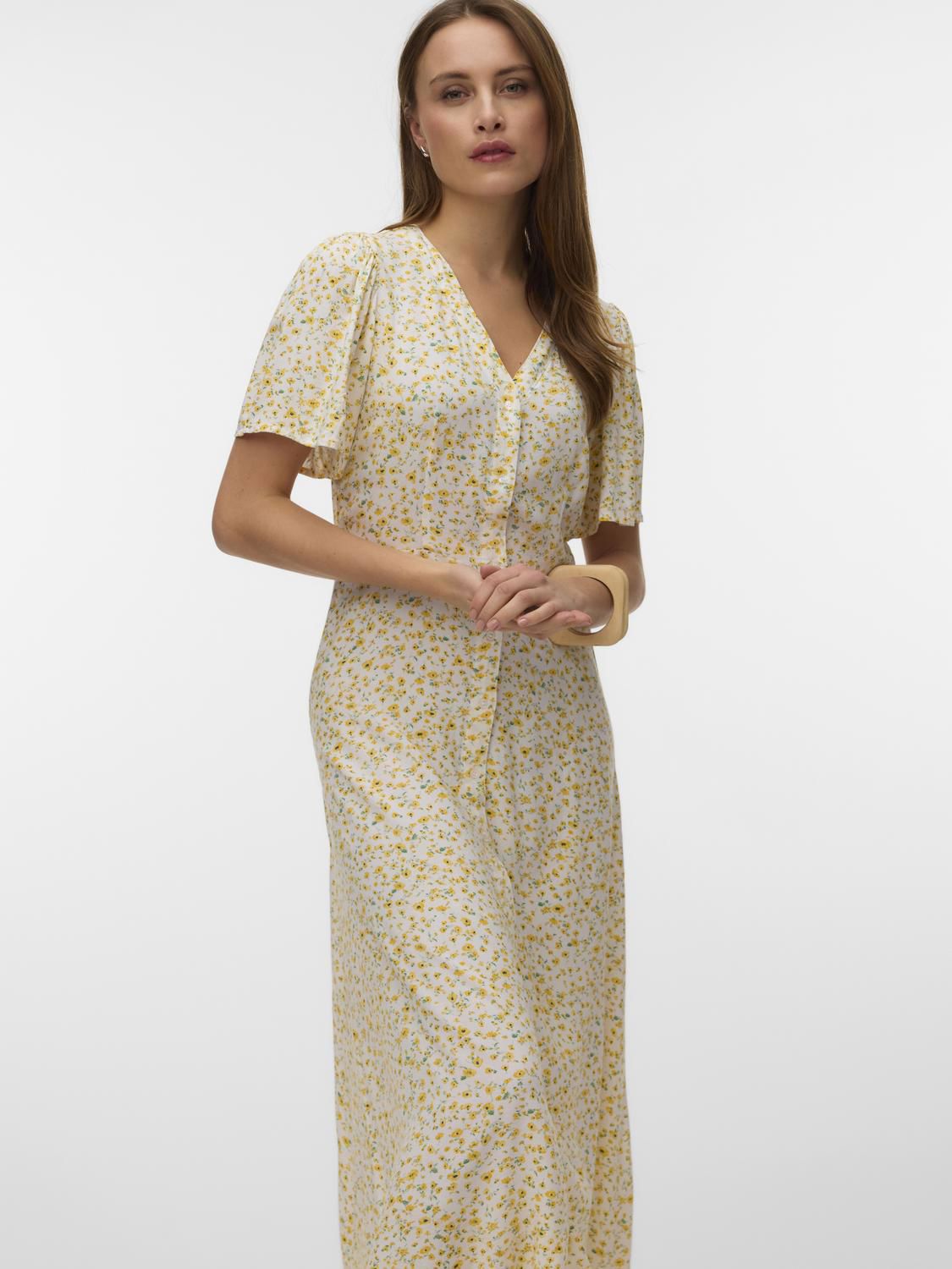 Vmalba Ss Calf Dress Wvn Noos Gul