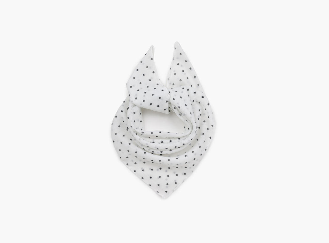 Skjerf med polkadot Hvit